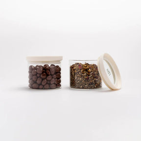 Seed and Sprout 1 x Set of 2 Glass Pantry Jars 450ml in Oat Milk 
