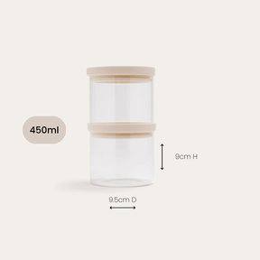 Seed & Sprout Wategos 450ml Glass Pantry Jar Dimensions and Size Guide Spec.