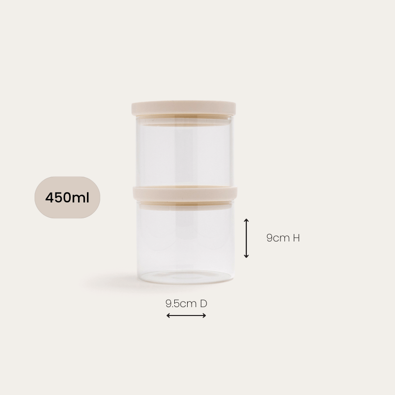 Seed & Sprout Wategos 450ml Glass Pantry Jar Dimensions and Size Guide Spec.