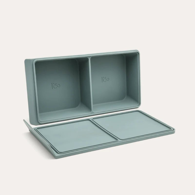 Seed & Sprout 2 Portion Silicone Freezer Tray standing open display.