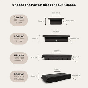 Seed & Sprout Silicone Freezer Tray size, dimensions, and capacity guide infographic.