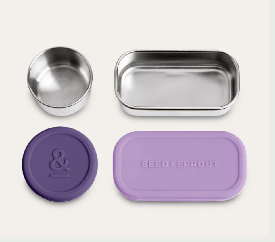 Seed & Sprout Leak-Proof 2 Pot Set in Plum.