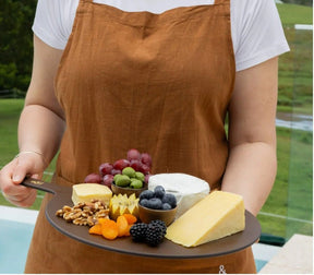 Seed & Sprout Limited Edition Round Wood Fibre Chopping Board presented as a charcuterie platter.