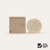 Seed & Sprout Natural Body Wash Bar in Lemon Myrtle with packaging and Good Design Award Winner badge.