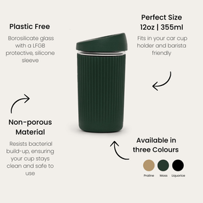 Seed & SproutReusable Glass Coffee Cup | 12oz same day gift delivery melbourne