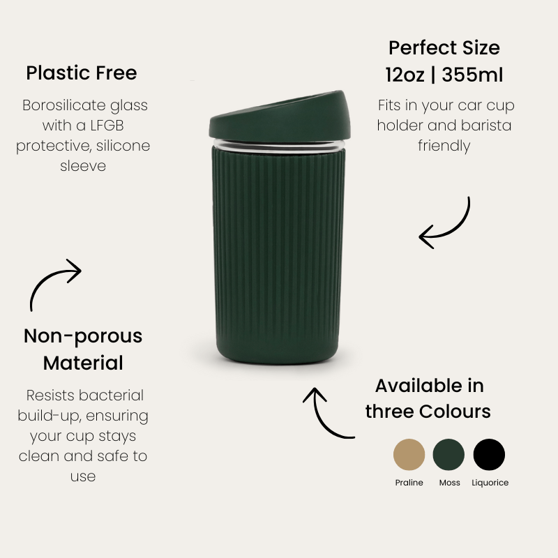 Seed & SproutReusable Glass Coffee Cup | 12oz same day gift delivery melbourne