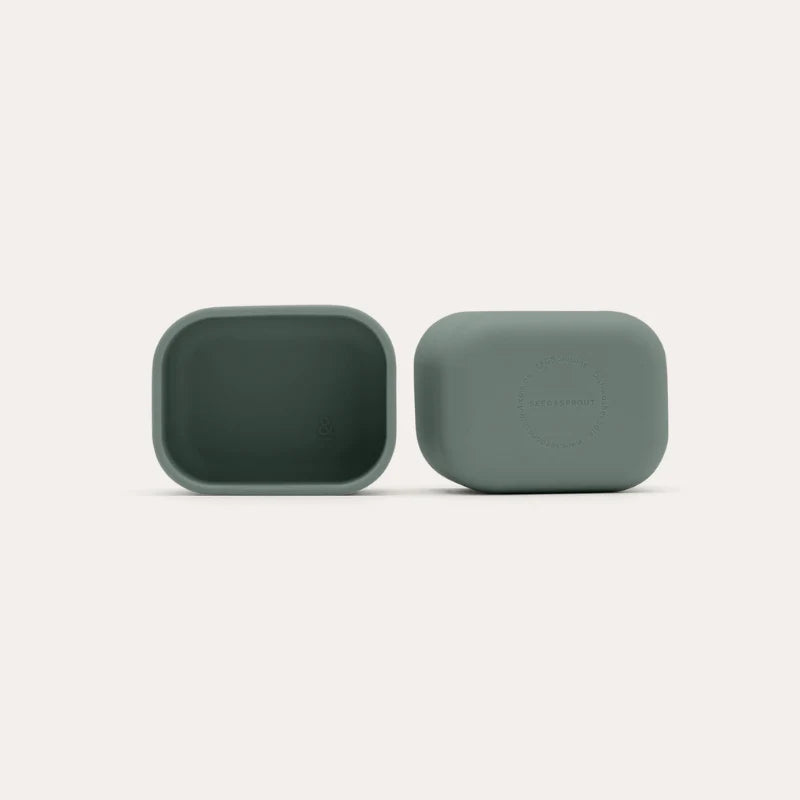 Seed & Sprout Silicone Snack Pot Dividers for CrunchBox 2.0 in Eucalyptus.