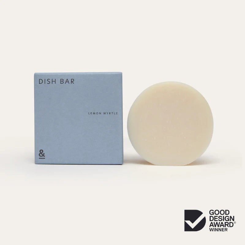 Seed & Sprout Lemon Myrtle Dish Soap Bar and packaging box.
