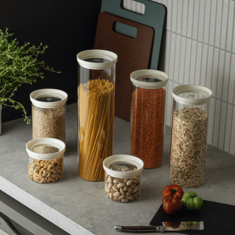 Seed & SproutWategos Round Glass Pantry Storage Jar Set: 7 - Piece Borosilicate Food Containers same day gift delivery melbourne