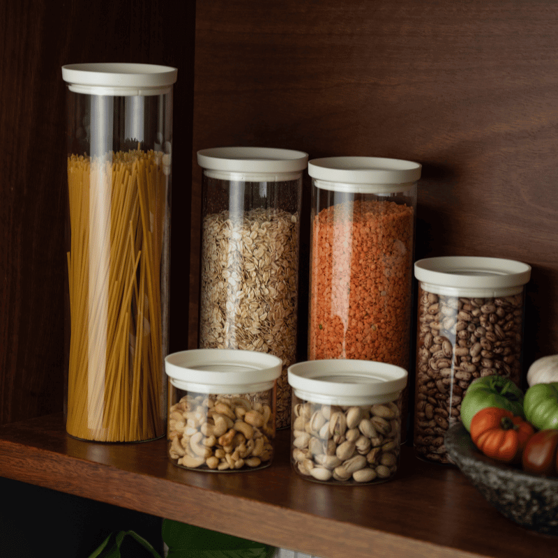 Seed & SproutWategos Round Glass Pantry Storage Jar Set: 7 - Piece Borosilicate Food Containers same day gift delivery melbourne