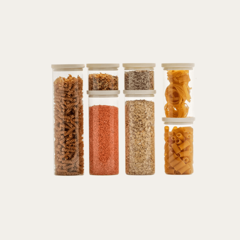 Seed & SproutWategos Round Glass Pantry Storage Jar Set: 7 - Piece Borosilicate Food Containers same day gift delivery melbourne