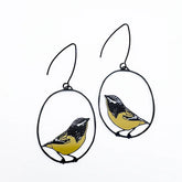 A pair of DENZ Spotted Pardalote earrings
