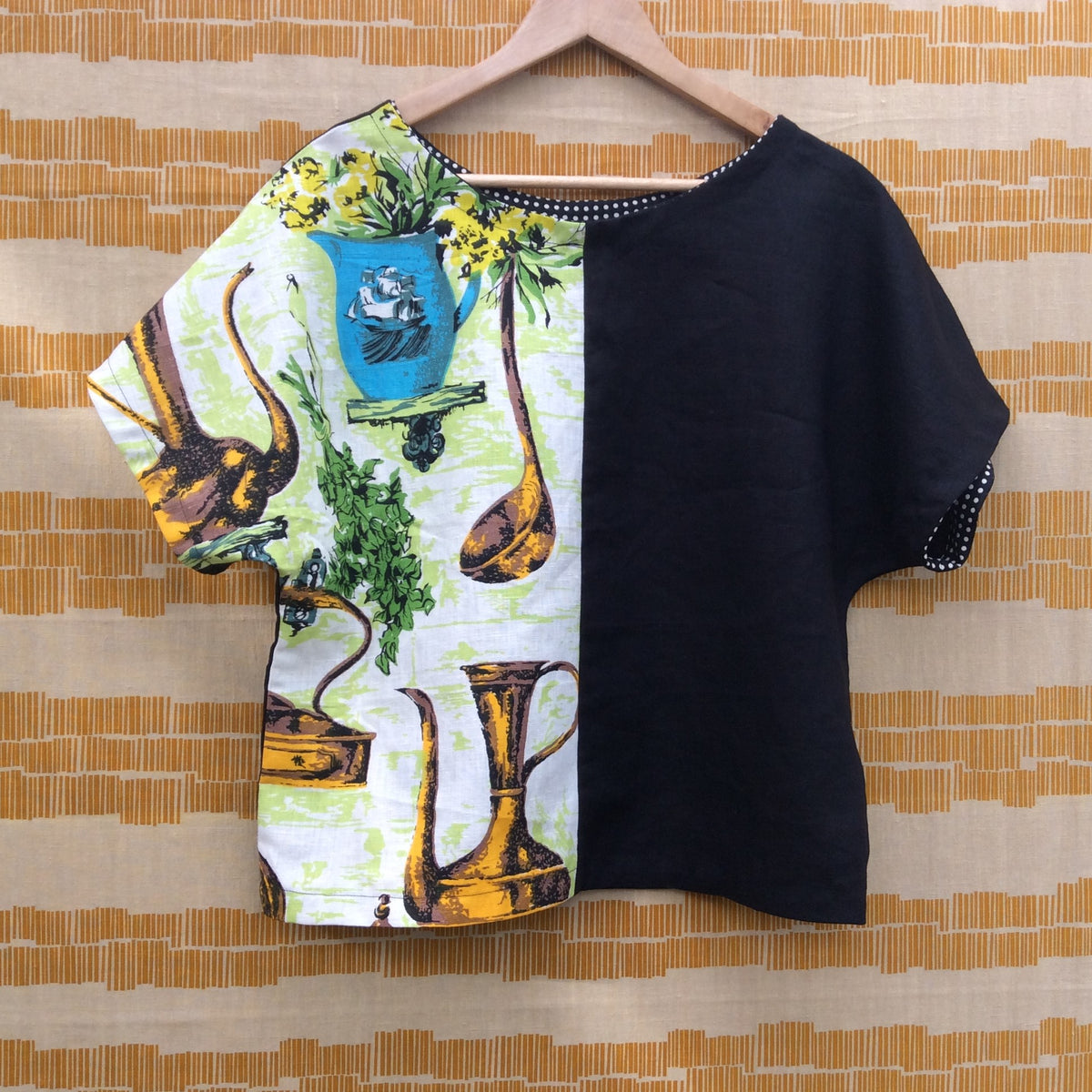 Kimono Boxy Top - Linen Tea Towel - Pookipoiga