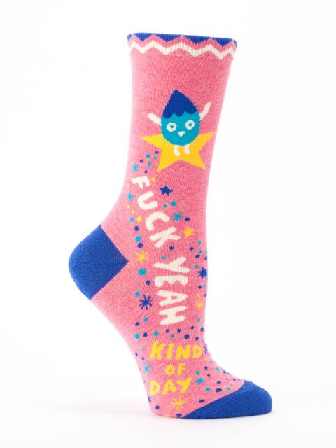 Blue Q Fuck Yeah Day Women's Crew Socks Socks