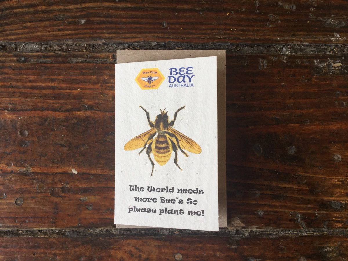 Bee Day World Needs More Seed Card - Pookipoiga