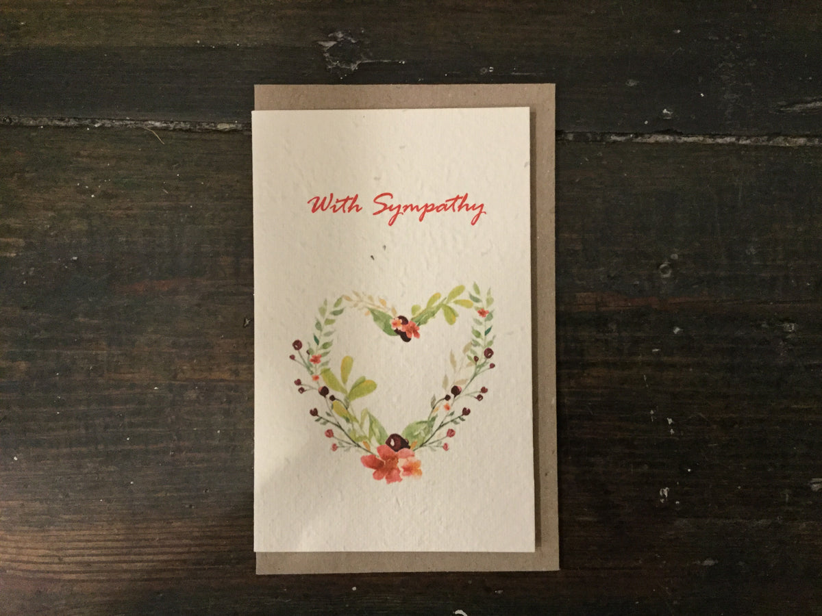 With Sympathy Watercolour Seed Card - Pookipoiga