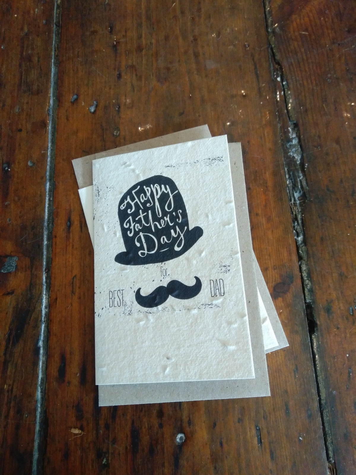 Happy Fathers Day Moustache Seed Card - Pookipoiga