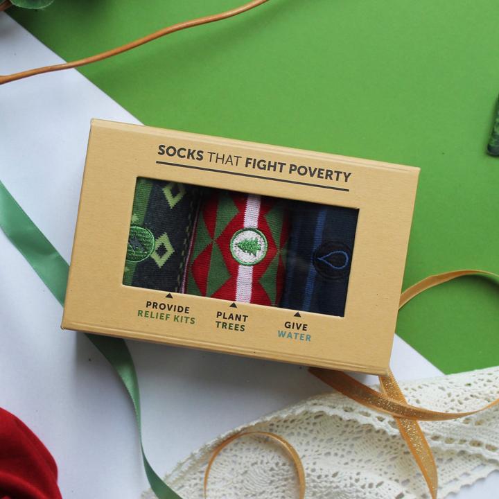 Conscious Step Men's Holiday Collection: Relief Kits, Trees, Water - Pookipoiga
