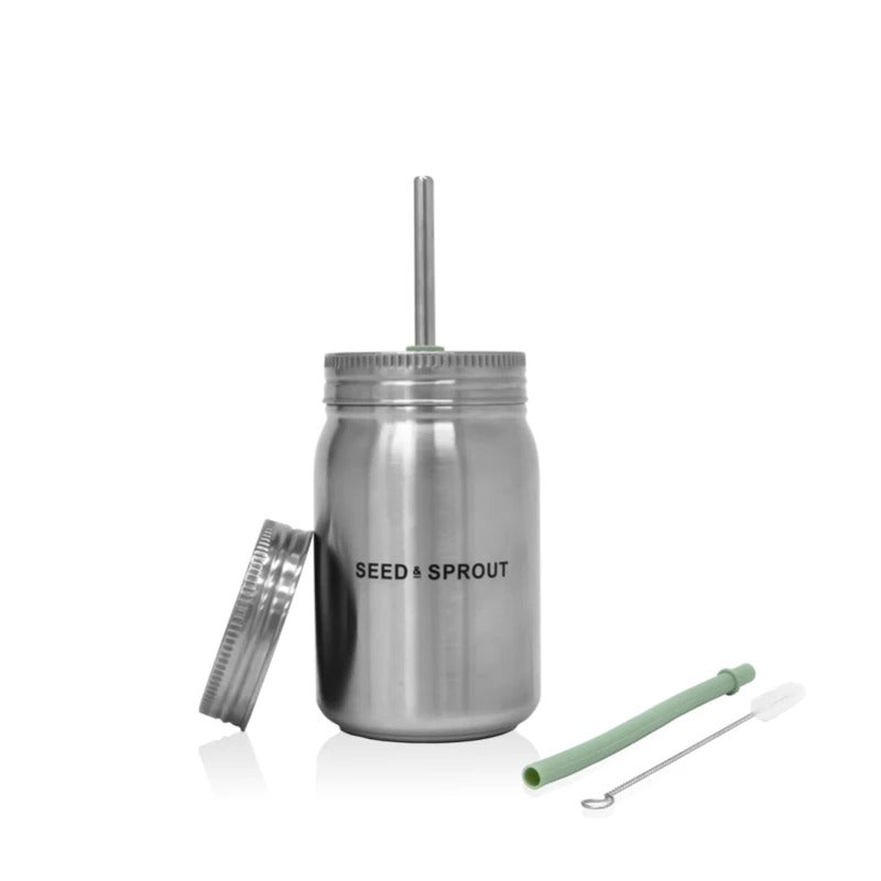 Seed & Sprout Deluxe Stainless Steel Smoothie Cup Set Smoothie Cup