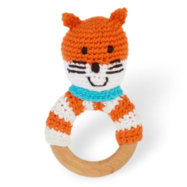 Wooden Ring Rattle - Fox - Pookipoiga