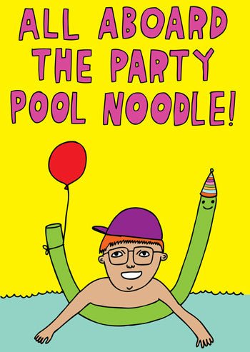 Able and GameAble and Game All Aboard the Party Pool Noodle Card #same day gift delivery melbourne#