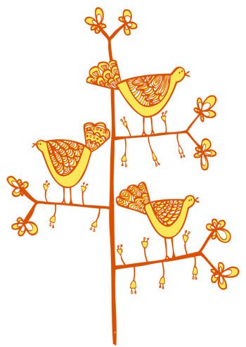 Able and Game Emblem Birds Orange
