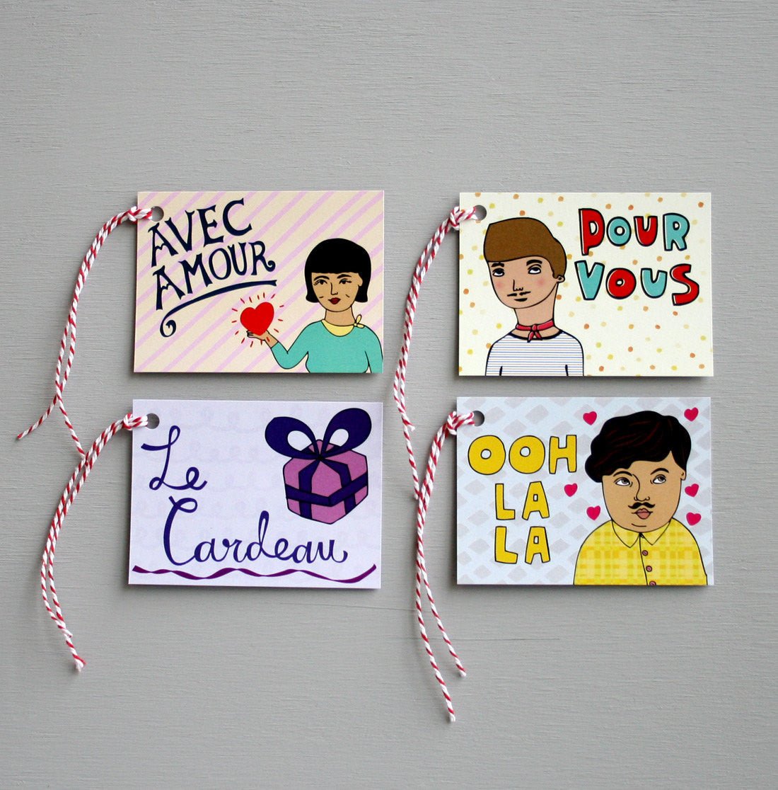 Able and GameAble and Game French Gift Tags - pack of 8 #same day gift delivery melbourne#