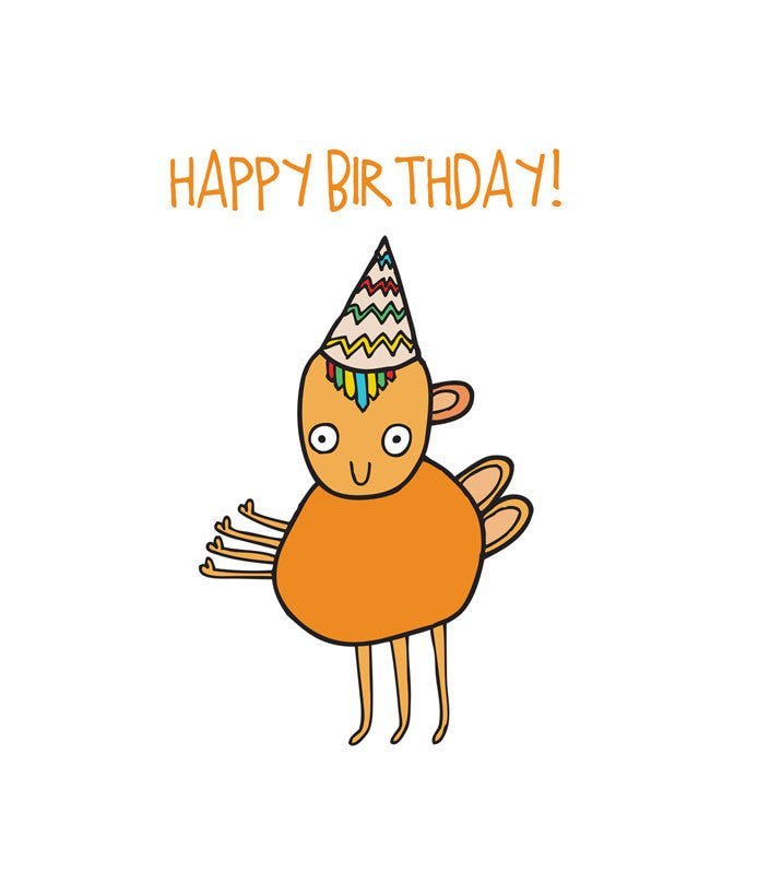 Able and Game Happy Birthday Orange Alien Card