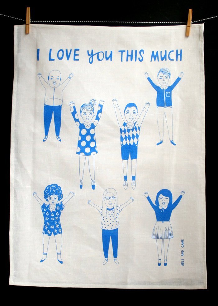 Able and Game I Love You This Much Tea Towel