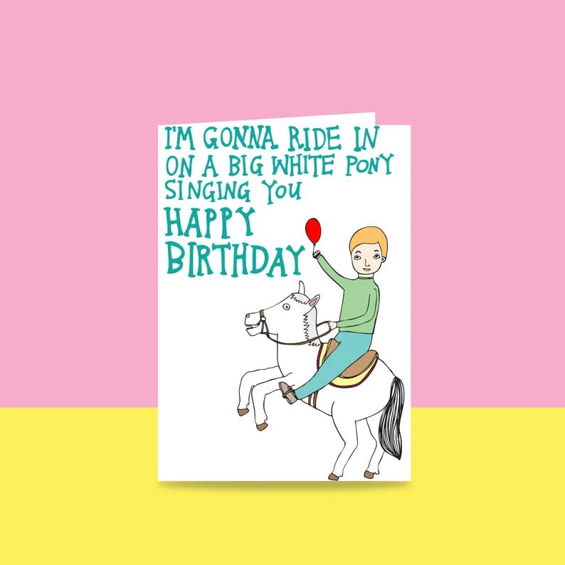 Able and GameAble and Game I'm Gonna Ride In On A Big White Pony Singing You Happy Birthday #same day gift delivery melbourne#