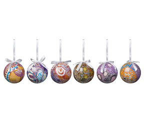 Alperstein Designs 6 PACK XMAS BAUBLES - PAPULANKUTJA