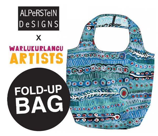 Alperstein DesignsAlperstein Designs Blue Murdie Morris Fold Up Shopping Bag #same day gift delivery melbourne#