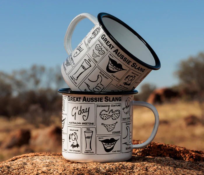 Alperstein DesignsAlperstein Designs Great Aussie Slang Enamel Mug #same day gift delivery melbourne#