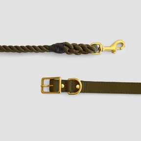 Animals In Charge Olive Rope Dog Leash