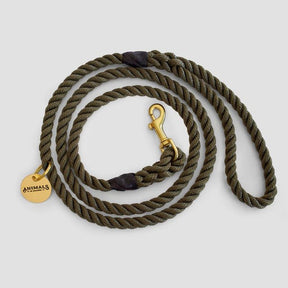 Animals In Charge Olive Rope Dog Leash