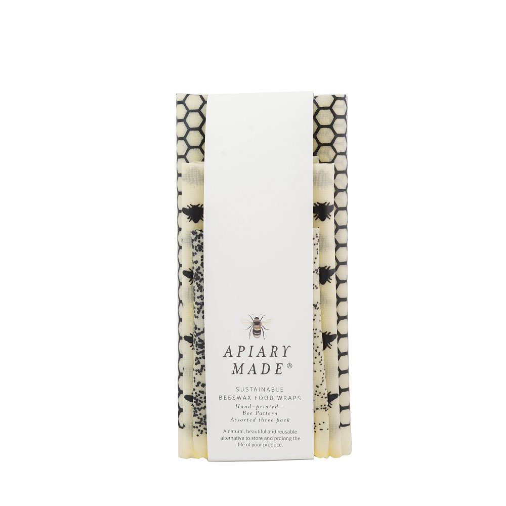 Apiary MadeApiary Made Bee Pattern Sustainable Beeswax Food Wraps - 3 pack #same day gift delivery melbourne#