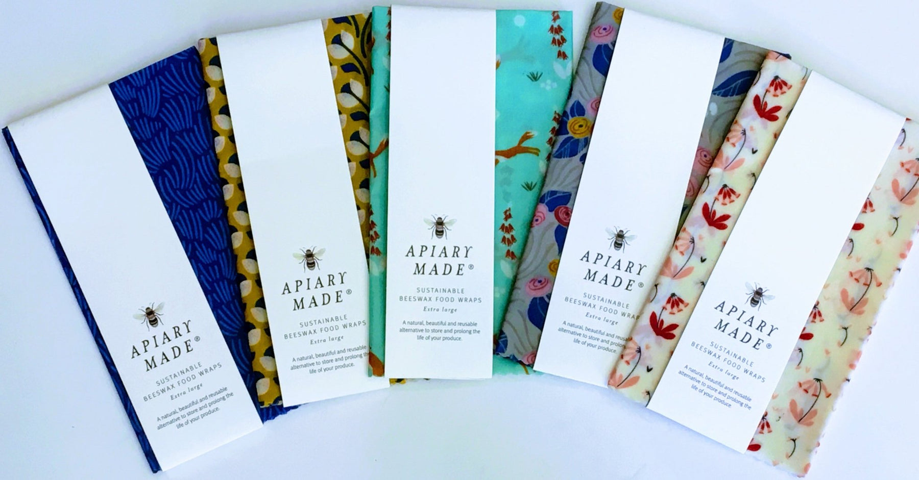 Apiary Made Sustainable Beeswax Food Wraps Extra Large