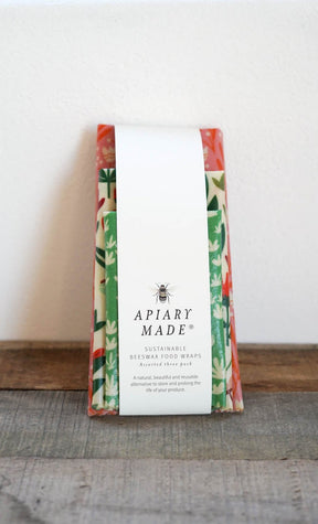 Apiary Made Sustainable Beeswax Wraps - Assorted 3 pack