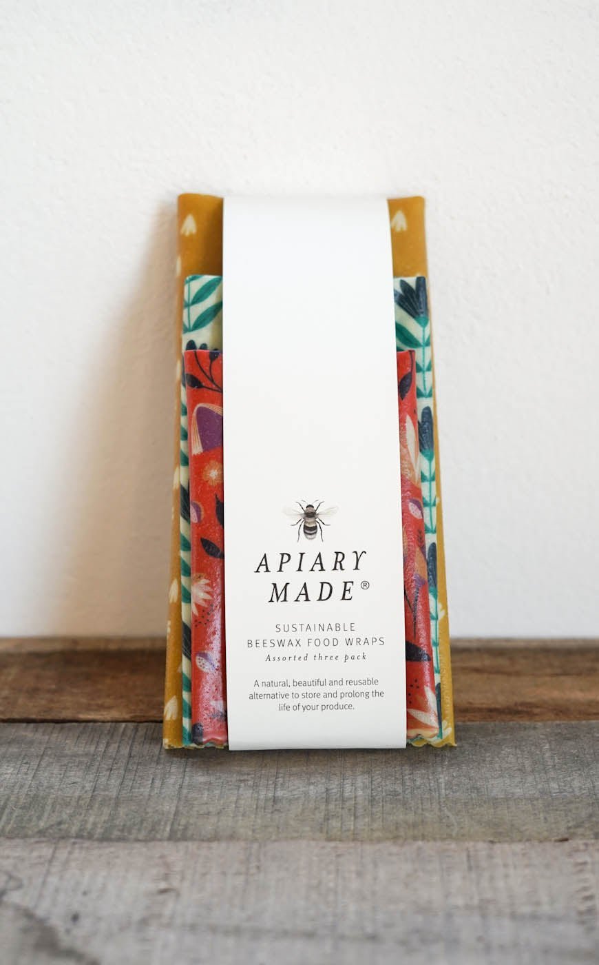 Apiary MadeApiary Made Sustainable Beeswax Wraps - Assorted 3 pack #same day gift delivery melbourne#