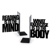 Balvi Mind Exercise Decorative Black Metal Quote Bookends Pair.