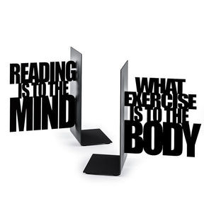 Balvi Mind Exercise Decorative Black Metal Quote Bookends Pair.