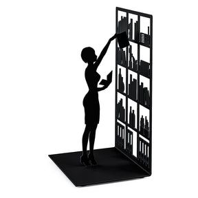Balvi The Library Black Metal Decorative Bookend Studio Product Shot.