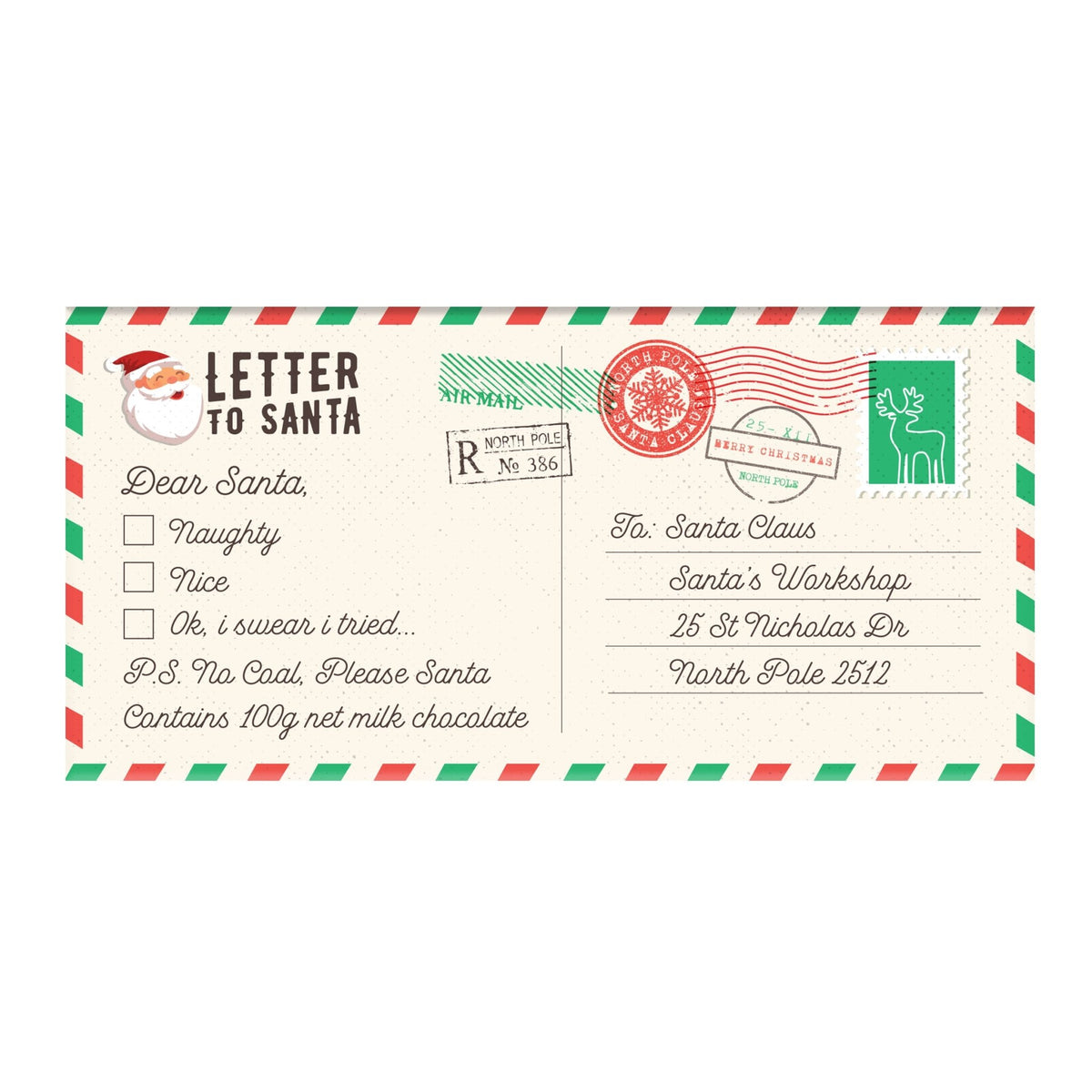 BellaBerryBellaberry Letter to Santa Milk Chocolate #same day gift delivery melbourne#