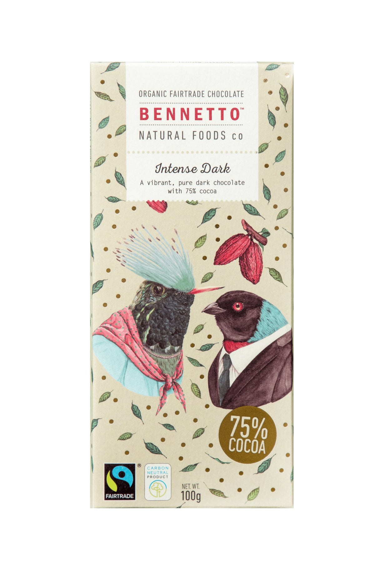 BennettosBennetto Organic Dark Chocolate Intense Dark 100g #same day gift delivery melbourne#