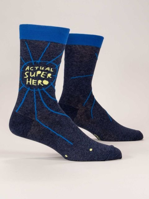Blue QBlue Q Actual Superhero Men's socks #same day gift delivery melbourne#