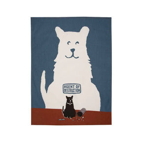 Blue Q Agent Of Destruction Dog Tea Towel