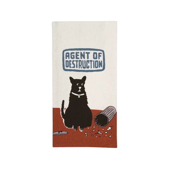 Blue Q Agent Of Destruction Dog Tea Towel