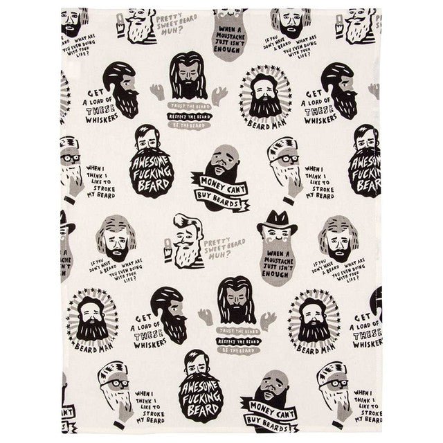 Blue QBlue Q Awesome Fucking Beard Tea Towel #same day gift delivery melbourne#
