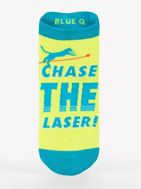 Blue Q Chase the Laser Sneaker Socks
