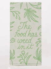 Blue QBlue Q Food has Weed in It Tea Towel #same day gift delivery melbourne#